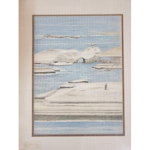 714 - Collection of Framed Water Colour Paintings by Eric Squire; Coastal Scenes, Watermill, Pissouri Chur... 