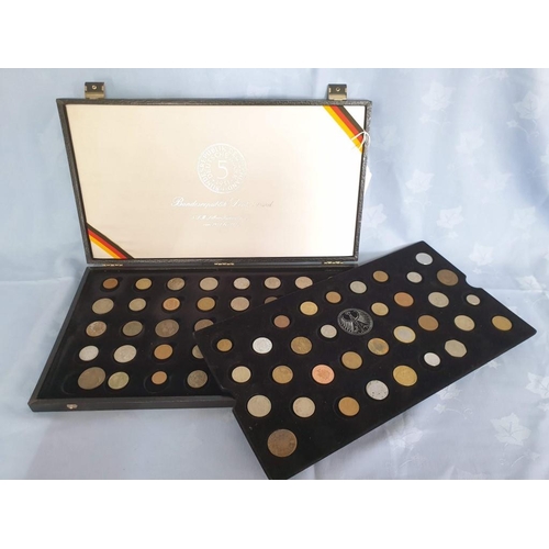 151 - Collection of Assorted Coins (2 x Trays) in German Coin Case (Approx. 41 x 23 x 3.5cm)