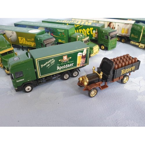 29 - Collection of 10 x Model Trucks / Lorry's with Beer Advertising