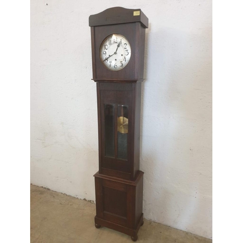 100 - Vintage Long Case / Grandfather Clock with Westminster Chime, Key & Pendulum, (Approx. H: 171cm)