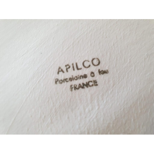 102 - Apilco (France) Lidded Oven Dish with Animal Pattern, Together with Similar Round Oven Dish, 5 x Api... 