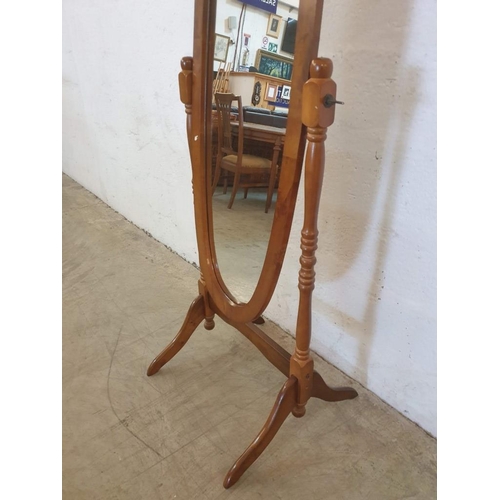 202 - Dark Wood Free Standing Cheval Mirror