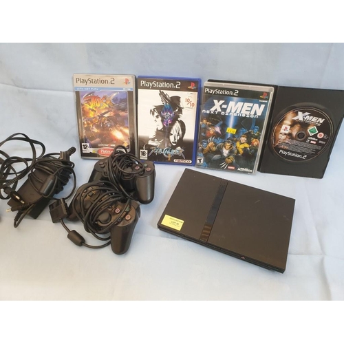 30 - PlayStation 2 (PS2) Games Console with 2 x Controllers and 4 x Games