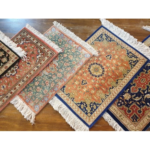 93 - Collection of 8 x Assorted Small Persian Silk Carpets (Ave. Approx. 45 x 28cm), (8)
