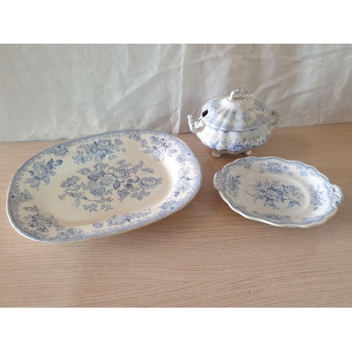 104 - Set of 'PW&Co' Porcelain; Serving Platter, Cake Plate and Lidded Dish in 'Asiatic Pheasants' Pattern... 