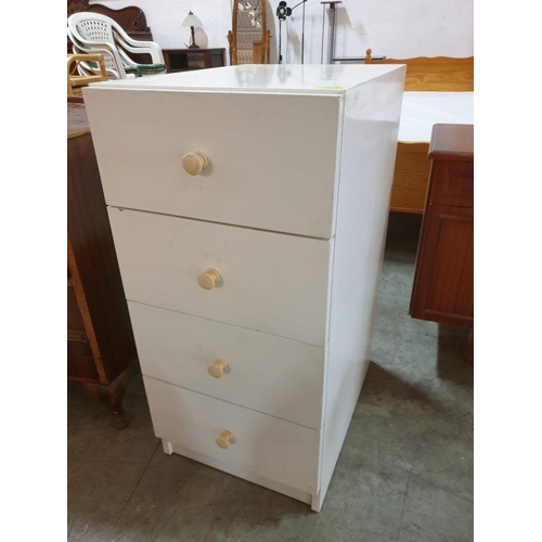 535 - White Colour 4-Drawer Chest of Drawers (40 x 56 x 84cm)