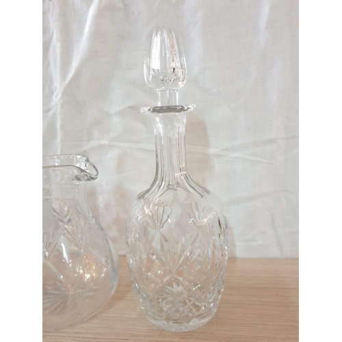 87 - 2 x Crystal Decanters and Crystal Jug (A/F) (3)