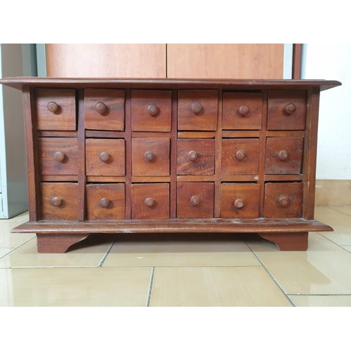 22 - Solid Wood Table Top 18-Drawer Chest of Drawers ( Approx. 63 x 31 x 35cm)
