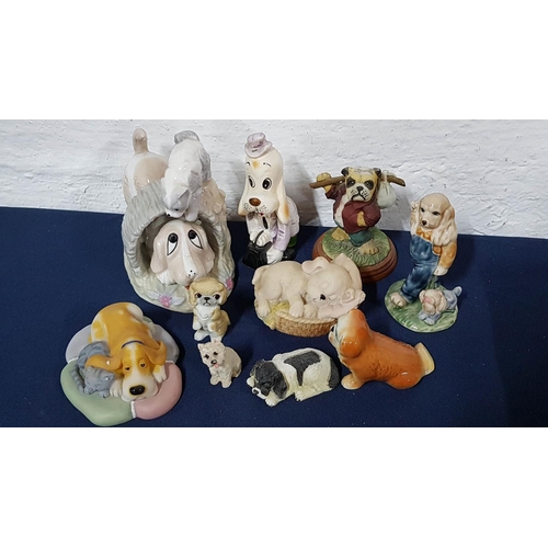154 - Various of Dog Figurines in Different Shapes, Sizes, Colour (x10)