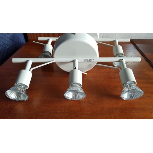 256 - 5 x Ikea 'Tross' Modern White Colour Ceiling Spotlights, each with 3 x Directional Lamps