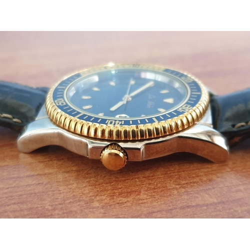 161 - Le Noir Wrist Watch (R0776) Swiss Made, with Date, Blue Face with Gold Tone Hour Markers, Rotating B... 