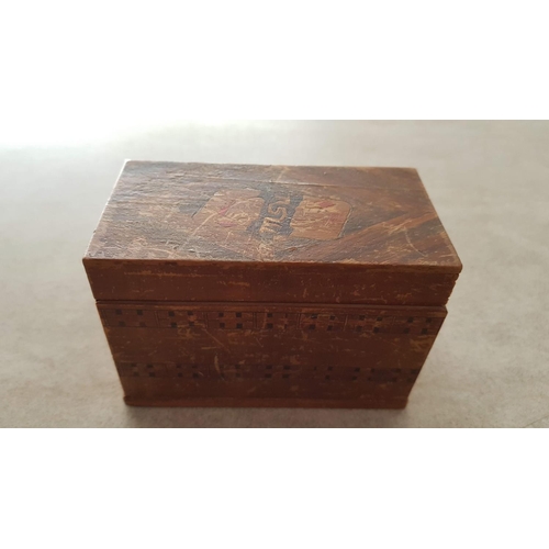 192 - Vintage Wooden Card Holder with 2-Decks of Cards