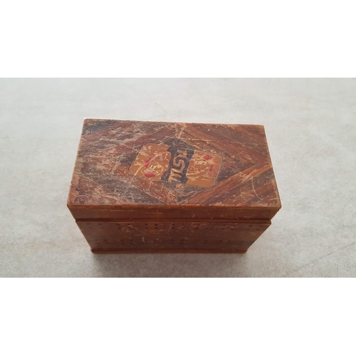 192 - Vintage Wooden Card Holder with 2-Decks of Cards