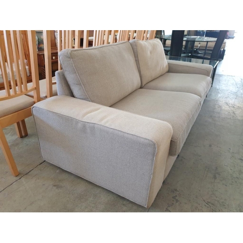 176 - Modern Style Beige Fabric 3-Seat Sofa (L:227cm x W:92cm x H:80cm)