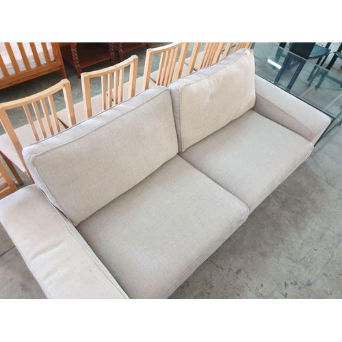 176 - Modern Style Beige Fabric 3-Seat Sofa (L:227cm x W:92cm x H:80cm)