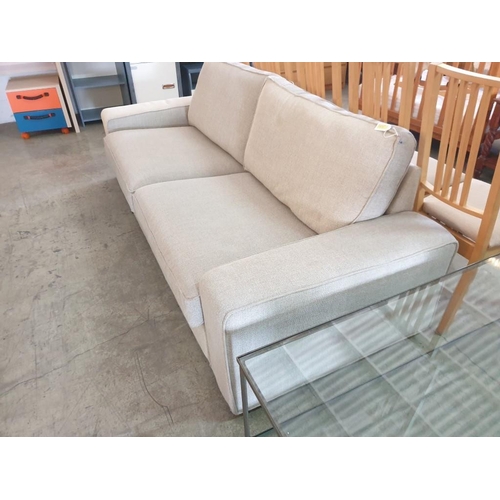 176 - Modern Style Beige Fabric 3-Seat Sofa (L:227cm x W:92cm x H:80cm)