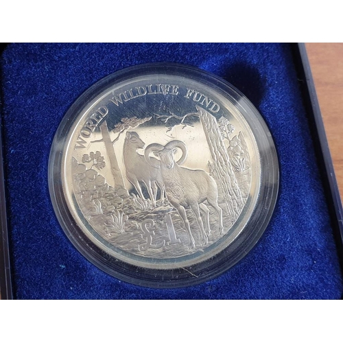 253C - 1986 World Wildlife Fund £1 Silver Proof Coin in Capsule & Presentation Case with Mouflon on the Rev... 