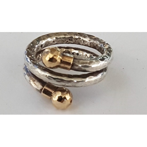 194 - 3 x 2-Tone Fashion Silver / Gold Colour Rings (Size L/M, O, O)