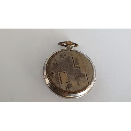 261 - Vintage German Pocket Watch in Chrome Case with Black Face, Manual Wind & Running When Lotted. Nb. A... 