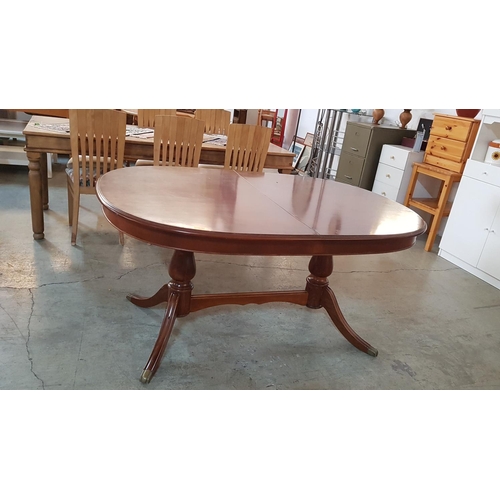170 - Vintage Oval Wooden Italian Dinning Table, Extendable with Brass Fittings (Approx. 108 x 158 x 77cm)