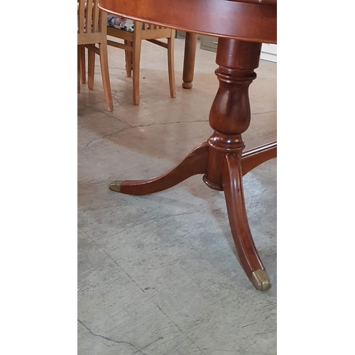 170 - Vintage Oval Wooden Italian Dinning Table, Extendable with Brass Fittings (Approx. 108 x 158 x 77cm)
