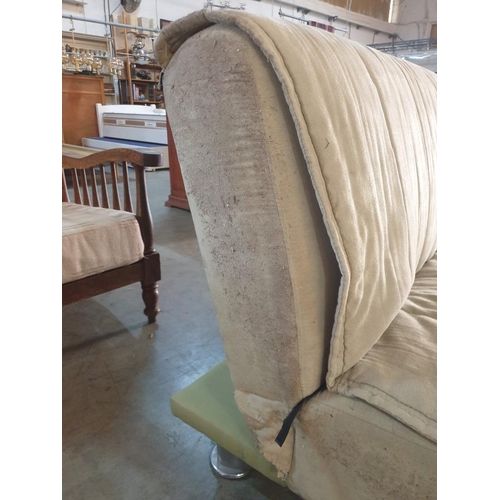 17 - Pale Green Fabric Sofa Bed (a/f, need cleaning)