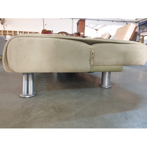 17 - Pale Green Fabric Sofa Bed (a/f, need cleaning)