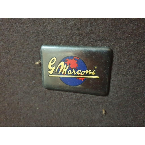 21 - Antique 'G Marconi' Radiogram (Q286) with Turntable in Fitted Wooden Case with Lift-up Lid and Built... 