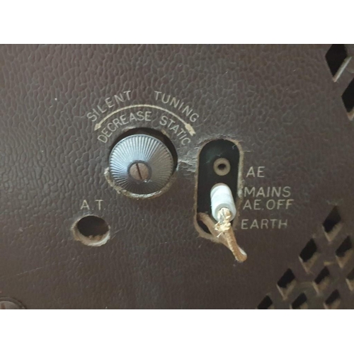 21 - Antique 'G Marconi' Radiogram (Q286) with Turntable in Fitted Wooden Case with Lift-up Lid and Built... 