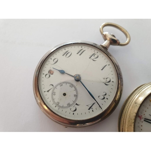 101 - 2 x Vintage White Metal Pocket Watches (a/f), (2)