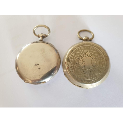 101 - 2 x Vintage White Metal Pocket Watches (a/f), (2)