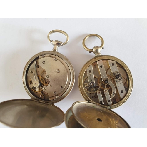 101 - 2 x Vintage White Metal Pocket Watches (a/f), (2)