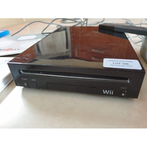 106 - Nintendo Wii (Model No. RVL-101) with 2 x Pairs of Controllers, Disney Infinity and 9 x Games, etc (... 