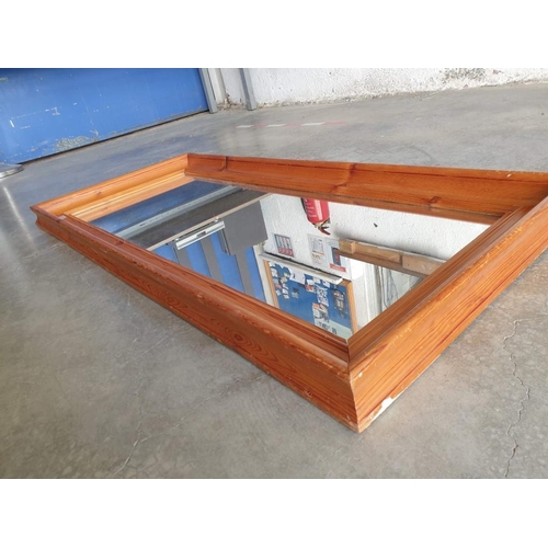 108 - Large Rectangular Wall Mirror with Deep / Thick Solid Pine Wood Frame (Approx. 137 x 62cm)