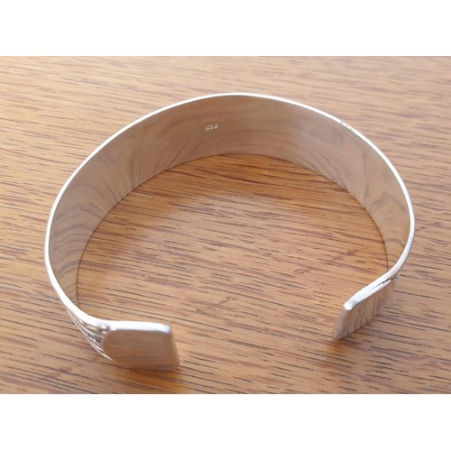 112 - Decorative 925 Silver Bangle Bracelet with Rope Pattern (Approx. 35g), Together with 925 Silver Plat... 