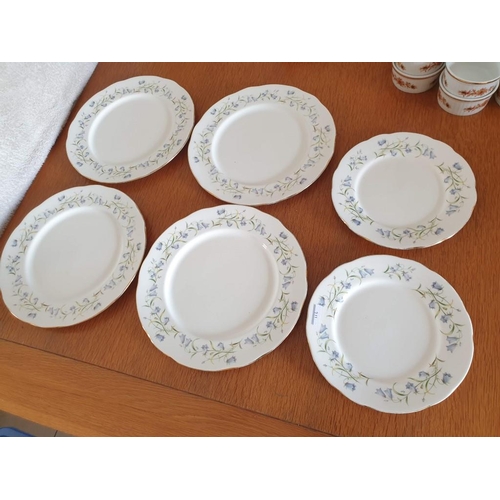 116 - Duchess 'Harebell' Bone China (England); 4 x Dinner Plates and 2 x Side Plates, Together with Adelin... 