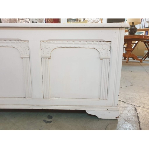 128 - Vintage Wooden Blanket Box / Chest, White Finish (Approx. 95 x 42 x 52cm)