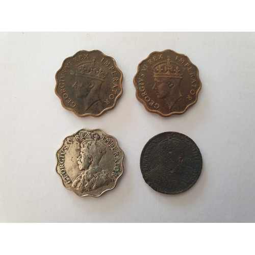 135 - 4 x British Cyprus Coins; 1 Piastre (1954, 1942 & 1955) and 1/4 Piastre (1905), (4)