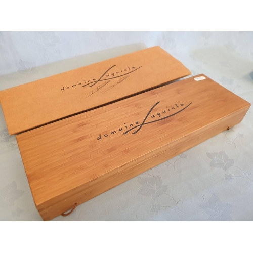 141 - Collection of Home Ware / Gifts; Wine Accessories Box Set, Carving Set in Wooden Case and Metal Sala... 