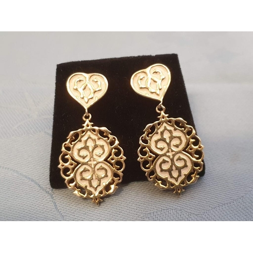 166 - Pair of 'Butali' Gold Color 925 Silver Earrings, Together with 925 Silver Ring Set with Blue & Clear... 