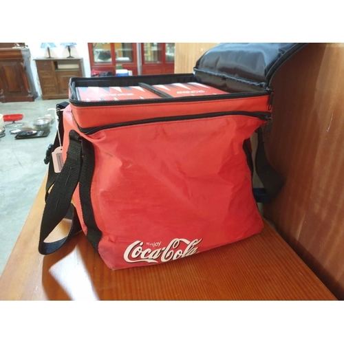 242 - Coca-Cola Cool Bag with Backgammon Built-in Lid! Together with Water Carriers, Insulated Bags, etc