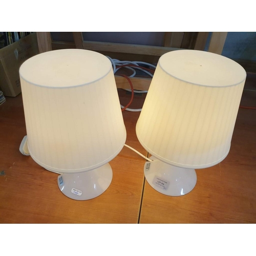 244 - Pair of White Plastic Table / Side Lights (Tested & Working), Together with 4-Way Extension Lead / P... 