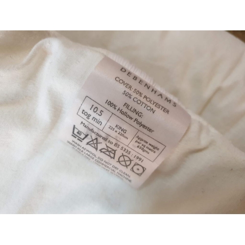 245 - Debenhams King Size Duvet (10.5 Tog, 225 x 220cm), Together with Large Soft Fleece Bed Throw (200 x ... 