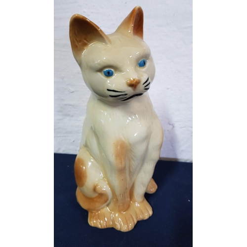 257 - Cats Porcelain Retro Large Cats Figurines (H:25cm and H:22cm)