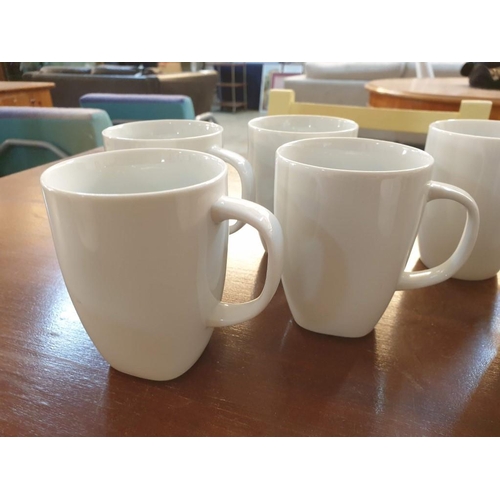 261 - Collection of Assorted White China; 8 x Coffee Mugs, Milk Jug, Sugar Bowl and 8 x Round Side Plates ... 