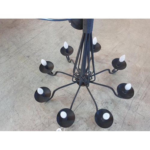 268 - Handmade Wrought Iron 8-Arm / 8-Spot Black Ceiling Light