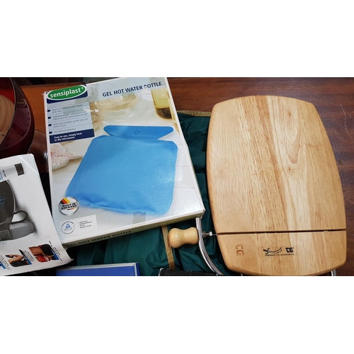 311 - Large Box of Assorted Items; inc; Wooden Cheese Board, Gel Hot Water Bottle, Small Ceramic Vase, Abf... 