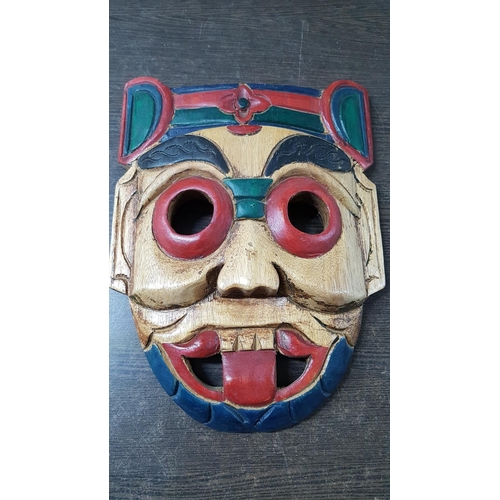 322 - Pair of Wooden Hand Made Ethnic Masks (20 x 26cm and 20 x 25cm)