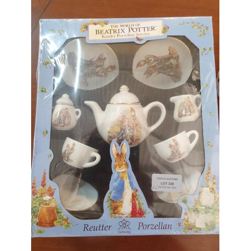 338 - Beatrix Potter Children's Porcelain Tea Service, Together with Gift Boxes Child's Mug (Sealed Box)