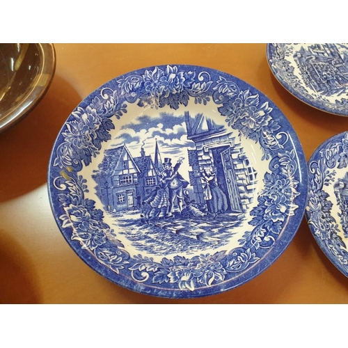 342 - Collection of 26 - Piece Blue & White Ironstone Tableware and 6 x Brown Bowls and 2 x Blue and White... 